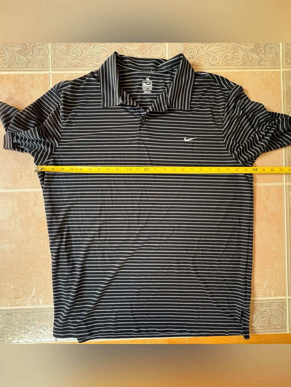 Nike Performance Black Striped Polo Shirt - Men's XL